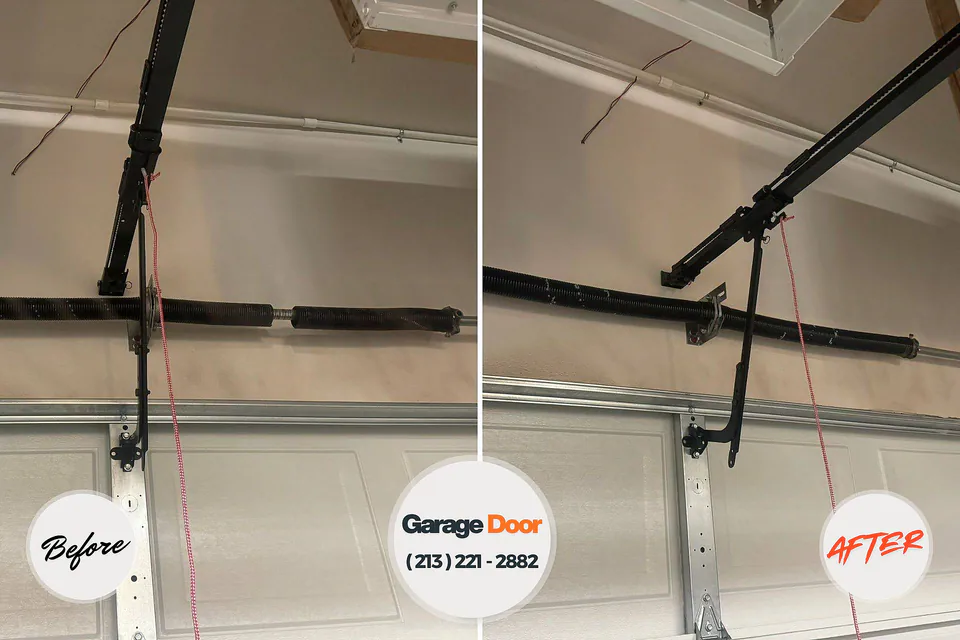 Before and after: garage door repair Chenoweth, OR